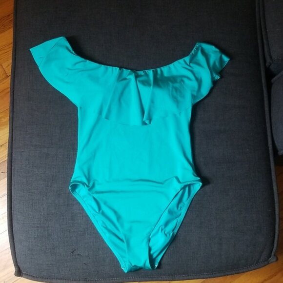 Trina Turk Other - NWT Trina Turk Monaco Off The Shoulder turquoise swimsuit Sz6
